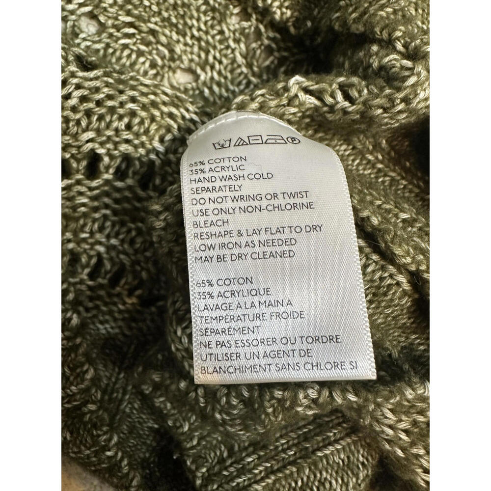 Urban Outfitters Cropped Sweater Womens L Pullover Open Knit Mock Neck Green - Picture 6 of 6